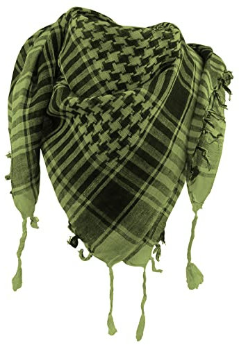 Asita Shemagh Arabischer Schal, 100 % Baumwolle, olivgrün, M