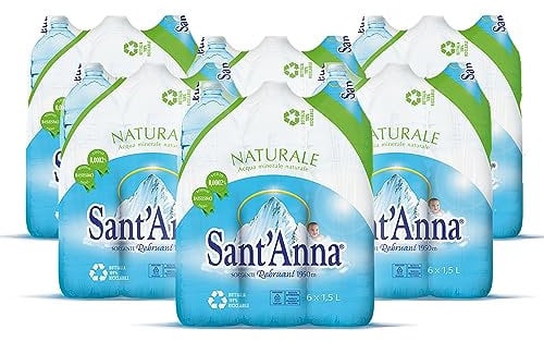 Acqua Sant'Anna Pack 1,5L Naturel | 36 bouteilles | Eau Minérale Naturelle Oligominéralisée Minimalement | Bouteilles en plastique 100% Recyclable
