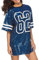 Jigfar Damen Glitzernde Pailletten Kurzarm T-Shirt Kleid Casual Lose Süße Tunika Bluse, A Blue, Mittel