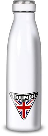 Trinkflasche aus Aluminium – Edelstahl (Thermoskanne 24 Stunden), wiederverwendbar, 330 ml bis 750 ml, einzigartiges Design Triumph Flagge Englisch (Edelstahl, Isolierflasche, flacher Verschluss), 500