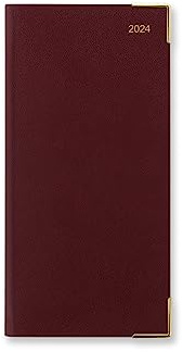 Letts Classic Slim portrait week to view with planners 2024 diary - burgundy