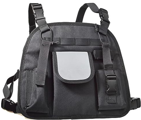 HYS Nylon Pouch Walkie Talkie Chest Bag Harness Bag Compatible for Baofeng Motorola Kenwood President Sepura Handheld Radio GPS, Backpack Holster, Vest Rig Bag