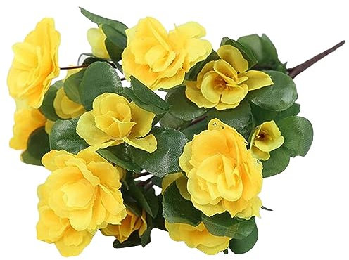 Wzxhew # Seide Begonie Busch - Künstliche Blumen Outdoor Decor - Gelb (Gelb, Einheitsgröße)
