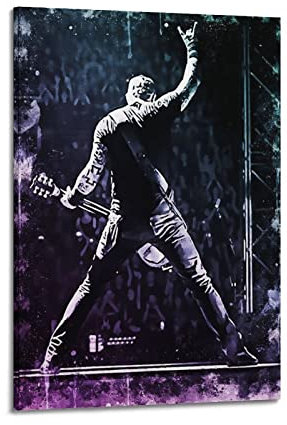 VZRSQZK Poster, Motiv: Sänger James Hetfield, dekoratives Gemälde, Leinwand-Wandposter und Kunstdruck, modernes Familienschlafzimmer-Dekor-Poster, 60 x 90 cm