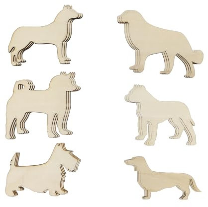 30 Stück Holz-Tier-Hängeornamente für Hundewelpen, unlackierte Holztiere, DIY-Geschenkanhänger für Zuhause, Party-Dekoration