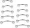 Gojewen 10stk Curved Barbell Augenbrauenpiercing Lippenpiercing 6-14mm Edelstahl Piercing Nase Lippe Augenbrauen Helix Rook
