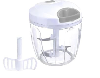 DAMDAM GO | Picadora Manual de Carne y Verduras Cortador Vegetales de Plástico Con Cuchilla de Acero Inoxidable (800/ML)