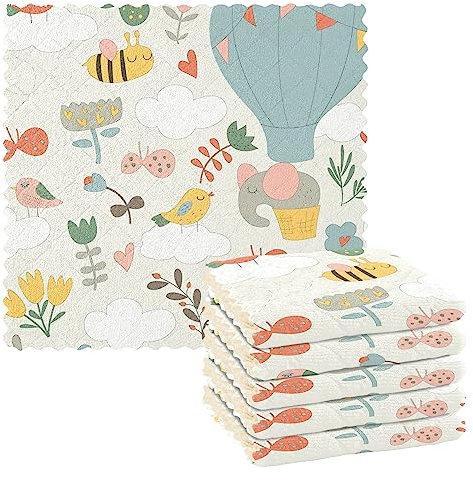 FRODOTGV Geschirrtücher mit niedlichem Elefantenmotiv, Baumwolle, Mikrofaser, Trockentücher für Auto-Details, Geschirrtuch, Waschen, Camping, Weihnachten, Handtücher für Küche, saugfähige