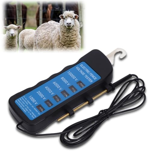 Elektrozaun-Spannungsprüfgerät, Elektrozaun-Prüfgerät, Spannungsmesser, 10000 V, Wasserdichtes Tragbares Werkzeug mit 6-teiligem Licht für den Bauernhof