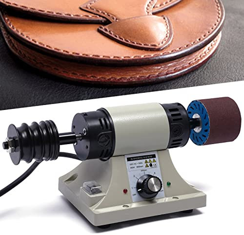 Levigatrice Elettrica Per Pelle e Gomma 350 W Lucidatrice con Testa di Levigatura 0-8000 RPM, Lucidatrice da banco Macchina di Lucidatura elettrica per Pelle e Legno