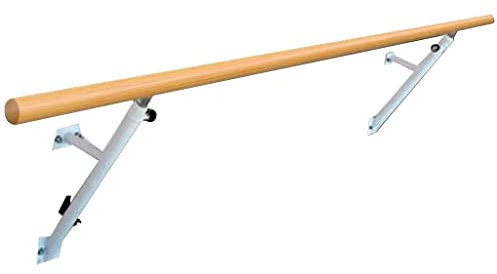 SnamicE Ballettstange, an der Wand montierte, verstellbare Ballettstange, feste Verlängerungsstange für das Familientanzzimmer, Holzgriff (2 m)