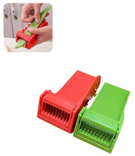 Affettatrice per fagioli, taglierina per fagioli francesi, affettatrice manuale per verdure, affettatrice multifunzione per fagioli, taglierina per fagioli in plastica facile da usare, piccola cucina