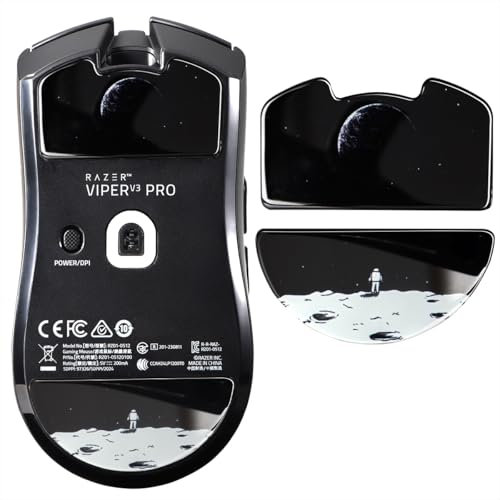 IMMOENUC Glass Mouse Skates for Razer Viper V3 Pro, Earth Pattern, Gaming Mouse Feet Pads