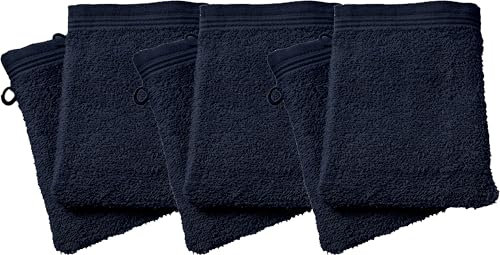 UNIVERSDECOR Lot de 2 ou 6 Gants de Toilette Spa 15 x 21 cm / 400 GR/m² (6, Bleu Nuit)