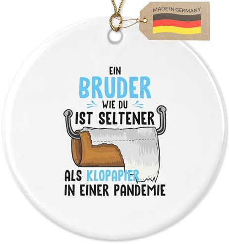 Bruder Weihnachtsdeko Baum-Anhänger Christbaumschmuck Keramik Rund Advent