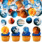Blumomon 45 Stück Galaktischer Planet Cupcake Topper Essbar Astronomie Party Cupcake Toppers Geeignet Für AstronomieThemen Party Dekorationen