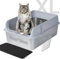 Katzenklo Edelstahl XXL, Katzentoilette Edelstahl Auslaufsicher Gegen Verschüttungen Katzenklo 30L Große Kapazität, mit Metall Katzenstreuschaufel 60x40x25cm