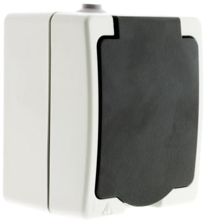 Prise Aquae étanche en saillie 16A 2P+T IP54 - blanc et noir - Zenitech