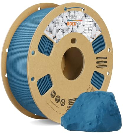 OVERTURE Rock PLA Filament 1,75 mm Slate Grau 1kg | Marmor PLA | Marmorierte Oberfläche • Einzigartiger Steineffekt • Maßgenauigkeit ±0,02 mm • Gleichmäßige Extrusion • FDM 3D Drucker