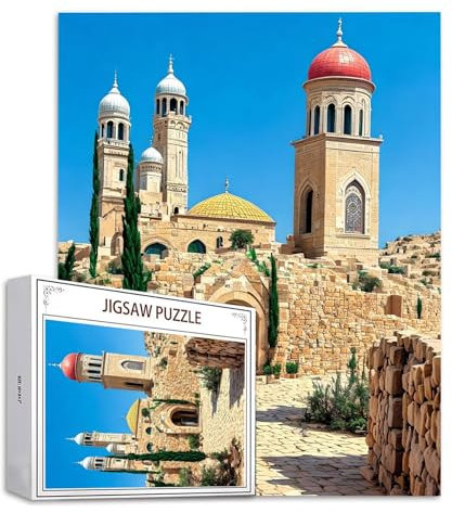 Puzzle 1000 Teile Islam Puzzle Erwachsene, Holzpuzzle Erwachsene Puzzelmatten, Mehrfarbig Holzpuzzle, Klassische Puzzles Kirche Wooden Jigsaw, Geschicklichkeitsspiel für die Ganze Familie S-961