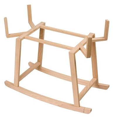 LIL'THINGS Schaukelgestell für Moseskorb – Handgefertigtes Holzgestell aus massivem Buchenholz – Wippfunktion & feststellbar - 77x37,5x65 cm - Holz