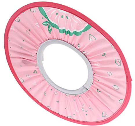 Fdit Cabora Shampoo für Babys von wasserdichten Cartoons für Kinder zum Schutz des Duschhuts für junge Kinder, ein biologischer elastischer Badehut für Mädchen (PINK)