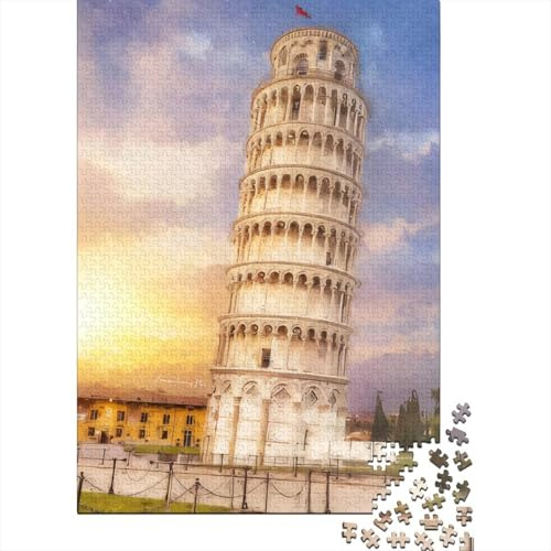 Pisa Turm Puzzle 1000 Teile für Erwachsene, Halloween-Geschenk, Puzzle, Lernspiel, Herausforderung, Spielzeug, 1000 Teile (75 x 50 cm)