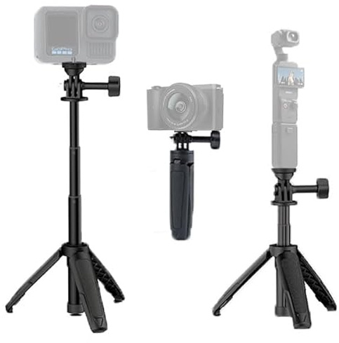 Mini Stativ, Handy stativ, Selfie Stick für GoPro, 2-in-1 Tripod Smartphone Stativ Kompatibel GoPro Hero DJI Osmo Action Osmo Pocket Insta360, Tischstativ Halterung für Kameras Reisen Vlogging