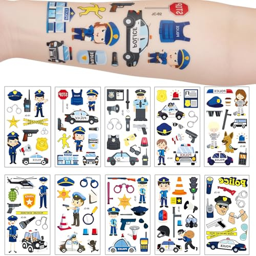 20 Stück Polizei Geburtstag Deko, Polizei Sticker, Polizei Geschenke, Polizei Partydeko, Kinderzimmer Deko, Polizei Geburtstagsparty