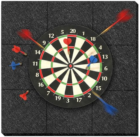 Strixorn 90x90 cm Dartboard Wandschutz aus Filz & Kork | Selbstklebende Rückwand zum Schutz von Wand und Dartpfeilen | Robuster Dart-Wandschutz mit Splice-Technologie
