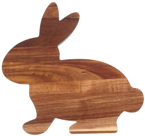 MUELODSIC Holzschneidebrett in Hasenform Multifunktionales KäSe- Und GemüSebrett Servierplatte FüR Ostern Und FrüHlingspartys Robust Und Leicht Zu Reinigen