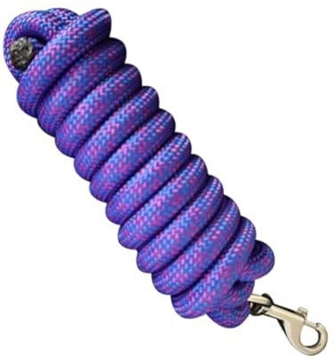 Amagogo Longe d'entraînement pour Cheval, 250 cm (98,43 Pouces), résistante à la déchirure, avec bouclerie métallique. Accessoire pour Le Jeu et, Bleu Rose