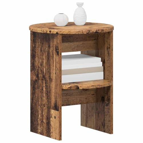 vidaXL Seitenschrank 2 pcs Altholz Ø40 x 50 cm Holzwerkstoff, Wohnzimmer, rechteckige Aufbewahrung, moderner Sideboard, robuster Schrank, feuchtigkeitsbeständig, platzsparend