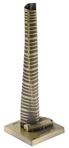 BLWOTMOR Shanghai World Financial Center Vintage Metallmodell Skulptur Figur Architektur Souvenir Dekoobjekt Aus Metall für Regal für Geschenk Wohndeko, Shanghai Turm, 20 cm