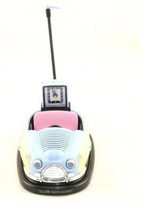 Mw/Fm Blue And Pink Bumper Car/ Clock Alarm/ Radio/ New