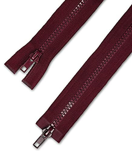 Telliswelt 2 Wege Reißverschluss - bordeaux/weinrot - mit beidseitiger Öffnung - breite Kunststoffzähne - praktisch - 3,3 cm breit - 50 cm lang