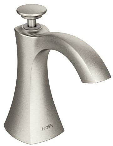 Moen S3948SRS Transitional Deck Mounted Kitchen Soap Dispenser with Above the Sink Refillable Bottle, Spot Resist Stainless