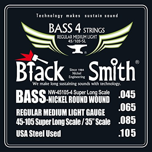 Smith 45-105 35 Black Electric Bass Strings Set of 4