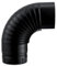 Coude plissé 90° émaillé 7/10e soudé en continue, diamètre 150 mm , noir mat (RAL 9019) Réf. CD 90 150 E NM / 56150941