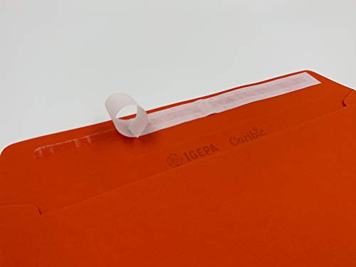 100 Briefumschläge, Rot, Zinnober-Rot, DIN lang = 220 x 110 mm, Haftklebestreifen