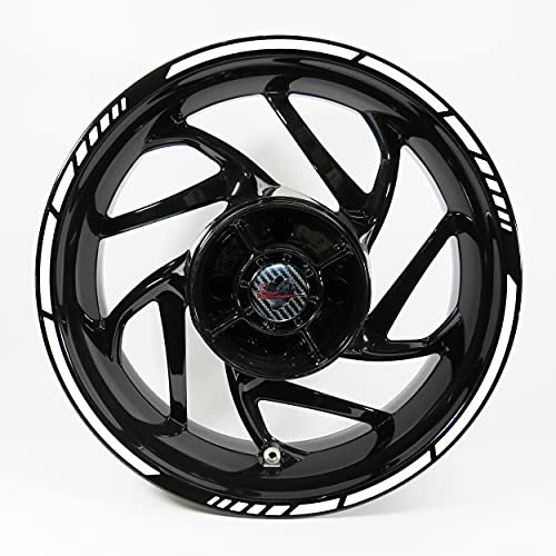 BIKE-label Felgenrandaufkleber Weiß Breite 9mm GP Style 17 Zoll Auto Motorrad 700521