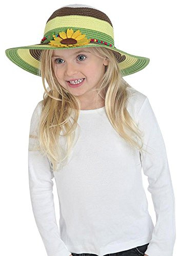 Kinder Kostüm Zubehör Strohhut Strandhut Hippie Karneval Fasching