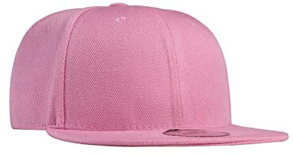 Underground Kulture Plain Flat Peak Snapback Baseball Cap Baby Pink