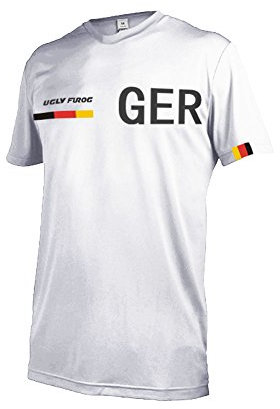 UGLY FROG Uglyfrog Designs National Flag GER Herren Sommer&Frühling Kurze Ärmel V-Kragen Motorsport Motorrad Moto Cycling Racing Racer T-Shirt