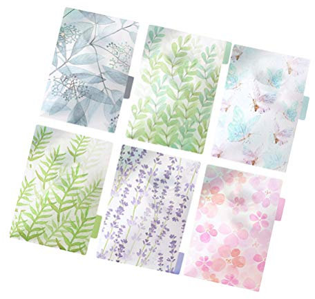 Toyvian 6 stücke A6 Binder Index Teiler Insertable Index Seite Wald Stil Transluzente Binder Registerkarte Karten für Notebook Reisetagebuch Journal Planer