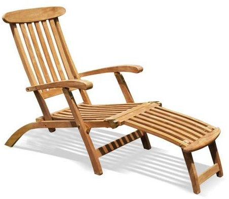 Liegestuhl Imperia wetterfest Teakholz massiv Auflage & Farbe Creme