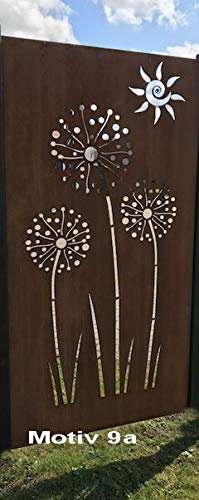 Design Gartenzaun Sichtschutz Rostelement SW0019 Allium (Cortenstahl)