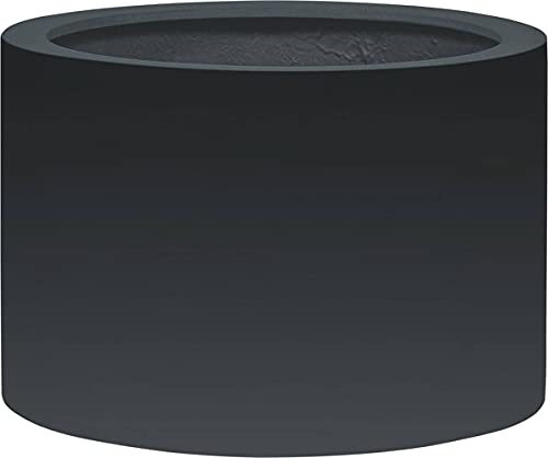 Fleur Ami - Bac Fibres de Verre renforcé Ø48cm H30cm Ext. Cylindre Anthracite Mat - dimhaut: H 30 cm - Couleur: Gris Anthracite