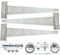 Infinity Decor Heavy Duty 18” Tee Hinges (3) Twisted Ring Gate Latch, Brenton Bolt Pack Galvanized Zinc Garden Gate Hanging Kit - for Wooden Barn, Shed Doors