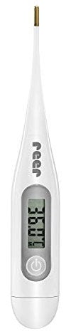 reer ClassicTemp Digitales Fieberthermometer, Messzeit 20 Sekunden, vergoldete Spitze, für die ganze Familie